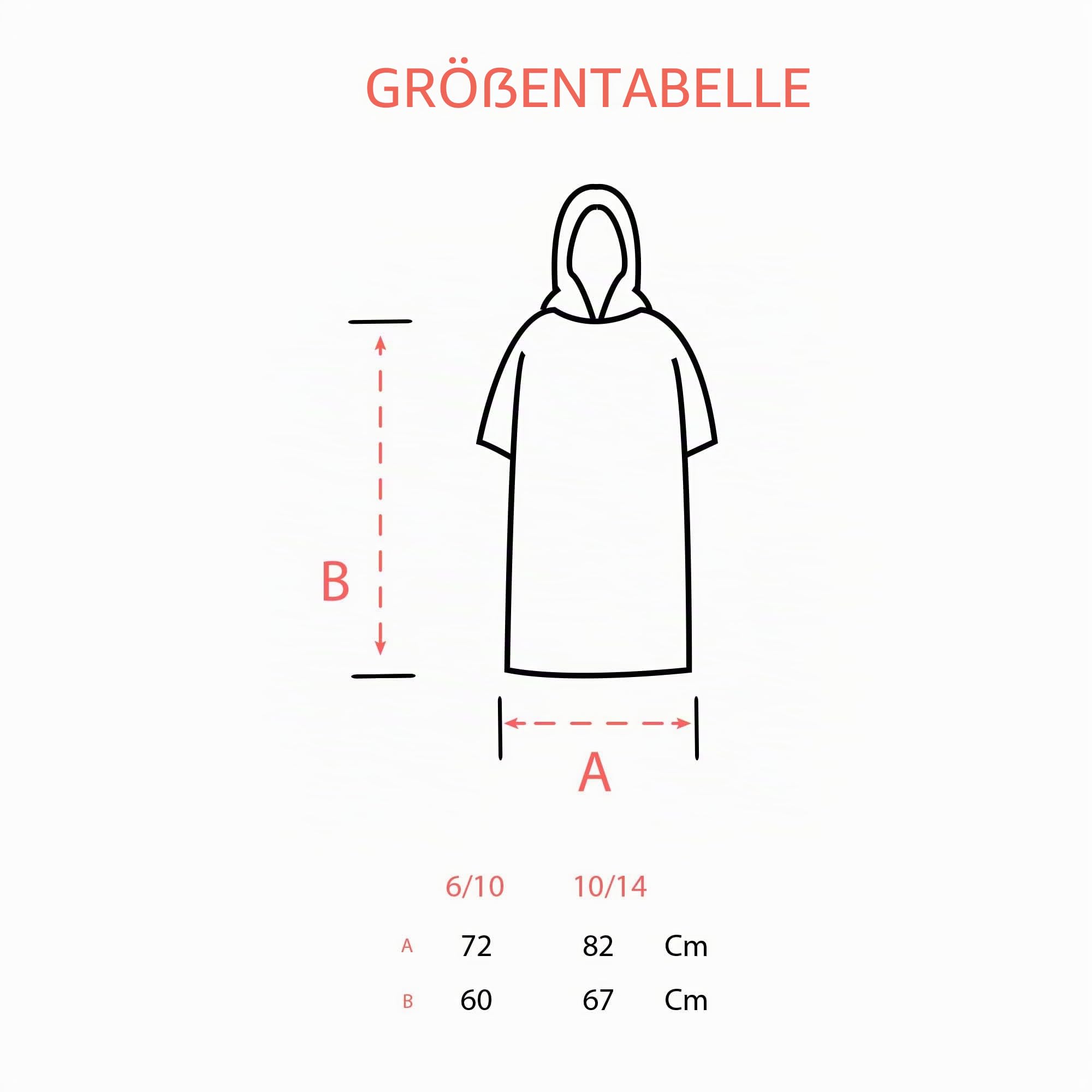 Surf Monkey Poncho, Surftuch mit Kapuze und Innentaschen, Bio-Baumwolle (Beige, S/M)