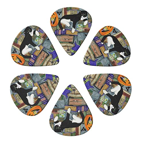 FUCVNPZ Lot de 6 médiators en celluloïd pour guitare acoustique, électrique, basse ou ukulélé Motif chat d’Halloween - Les Beatles, Paul McCartney, John Lennon, RIngo Starr, George Harrison FUCVNPZ Lot de 6 médiators en celluloïd pour guitare acoustique, électrique, basse ou ukulélé Motif chat d'Halloween – Image 3