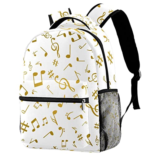 Mochila con notas musicales y bolsos de hombro ligeros para viajes y senderismo
