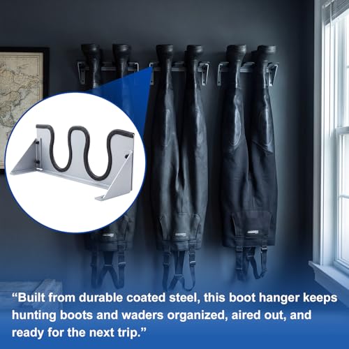 Image of Zonon Wader Hangers Durable Coated Steel Boot Rack Wall Mounted Boot Holder Organizer for Drying Storing Hunting Chest Waders Outdoor Gear Cowboy Shoes Storage Garage Entryway