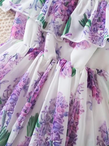 Image of Buy & Try by Dharmikaay Georgette Girl's Floral Printed Frock Dress for Girls Short Frock Baby Princess Western Dresses| Stylish Fancy Kids Clothing for Festival, Fashion
