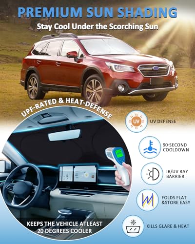 Image of Sun Shade for Subaru Outback 2015-2018 2019 Windshield Sunshade Sun Visor