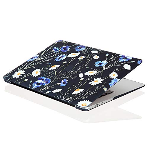 Image of MacBook Air 13 inch Case (2010-2017 Release), 3D Effect Matte Black See Through Hard Case Cover Only Compatible MacBook Air 13.3 inch (Model: A1369 & A1466) - Floral Pattern