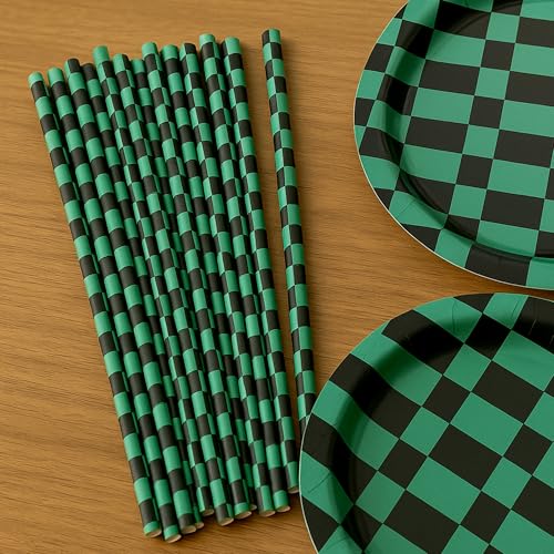100 Pitillos Desechables de Papel Verdes y Negros miniatura 5