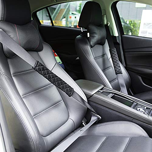 Tatuo 4 Pack Seat Belt Cover Extra Long Seat Belt Pads for Car Soft Comfort Shoulder Strap Covers Harness Pads Helps Protect Your Neck and Shoulder(10.6 Inch,Black) - Image 6