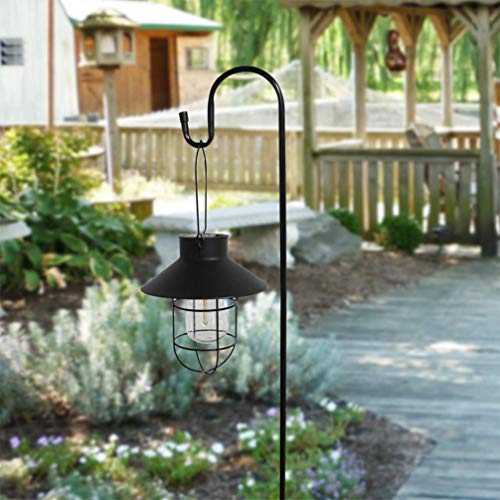 VOSAREA Garten Schäferhaken 120cm Schäferstab Gartenflaggenständer Metall Gartenstab mit Haken Blumenampel Halterung für Hochzeit Rasen Solarleuchten Weihnachten Beleuchtung Laterne – Bild 4