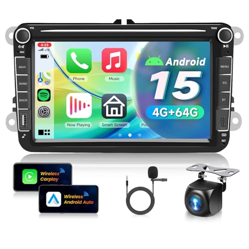 4G + 64G Android 15 �_�u���f�B�� �J�[�X�e���I �t�H���N�X���[�Q�� �V�[�g �V���R�_ �W�F�b�^ �S���t �|�� �g�D�[�����Ή� ���C�����X �J�[�v���C Android Auto�Ή� 8�C���` �^�b�`�X�N���[�� VW�J�[���W�I GPS Wi