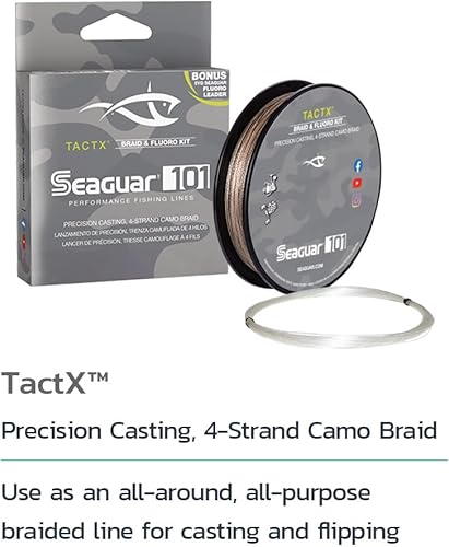 Miniatura 2 de Seaguar TactX Braided Camo Fishing Line & Fluoro Kit, with Free Leader, Multiple Sizes