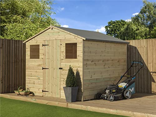 Image of EMS Retail Empire 10000 Premier Apex Garden Shed 8X10 SHIPLAP T&G PRESSURE TREATED WITH 2 WINDOW