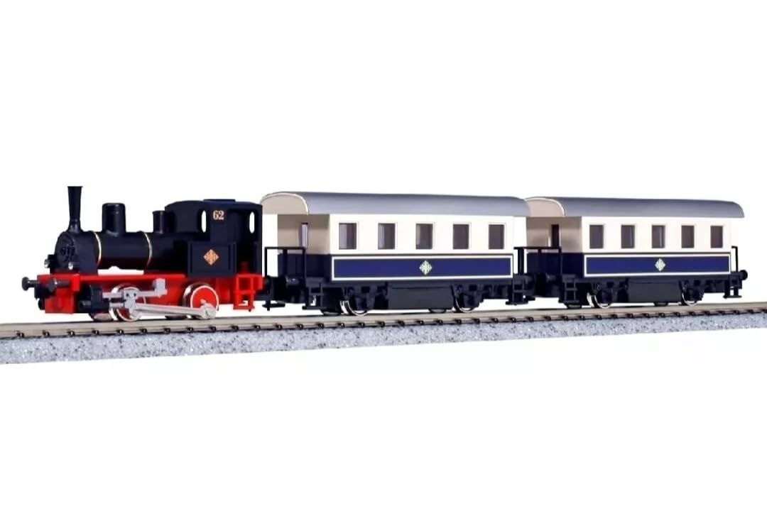 K 10-503 TRAIN DE PASSAGERS MOTORISÉ AVEC LOCOMOTIVE À VAPEUR plus 2 VAGONS À L'Échelle N 1/160
