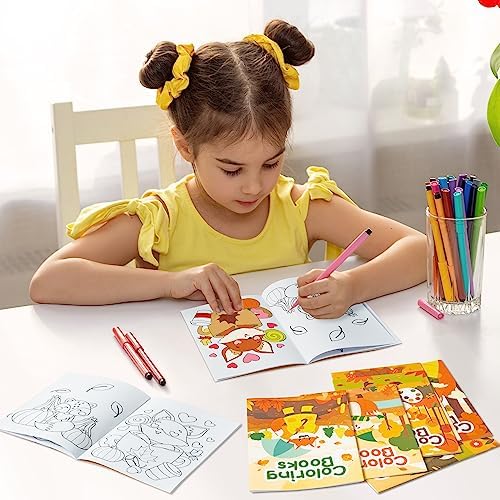 X1zuue 24Pcs Fall Coloring Books for Kids Bulk Autumn Fox Theme Mini Coloring Booklet DIY Art Drawing Book with Maple Leaf for Toddlers Halloween Thanksgiving Birthday Party Favors Goodie Bag Filler 6 515jSpUGdRL. AC