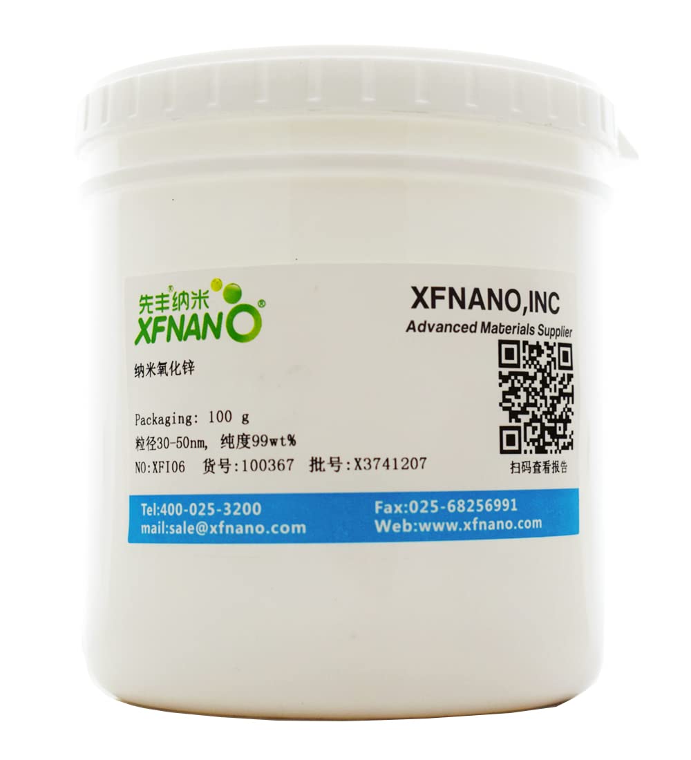 Research Grade Ultrafine 30-80nm Nano Zinc Oxide Powder ZnO Nanoparticles Nanopowder with 99% Purity 100Gram