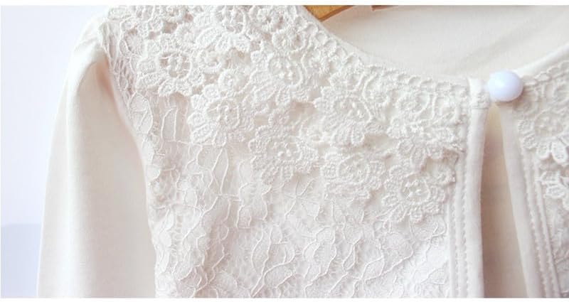 Little Girls Short Sleeve Open Front Flower Short Cardigan Lace Jacket Shrug Bolero