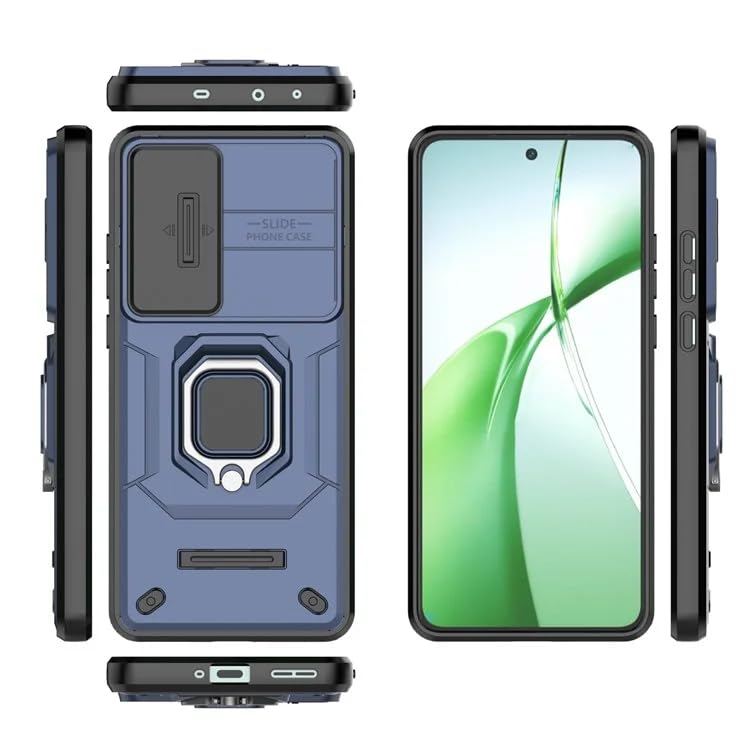 Image of Glaxx Heavy Duty Armor Back Case Cover for Oneplus Nord CE 4 5G - Magnetic Kickstand Ring with Camera Shutter Protection, Rugged Bumper Hard Back Cover for Oneplus Nord CE 4 5G (PC & TPU|Blue)