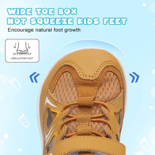 Image of JOINFREE Toddler Sandals Kids Wide Girls Boys Aqua Athletic Sneakers Barefoot Beach Sandals Quicky-Dry Non-slip Outdoor Water Sports Hiking Sandals Summer Water Shoes for Pool River Swim