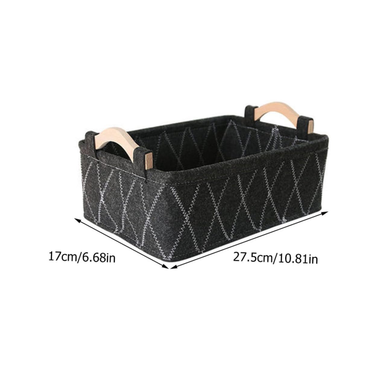 ULTECHNOVO 1Pc Creative Desktop Storage Basket Felt Sundries Organizer with Handle for Cosmetics and Books Capacity Retro Design for Home and Office Use