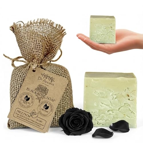 Image of Dr.Ancient Black Rose Soap Bar, Organic Soap Bars Handcrafted the Traditional Way, Natural Chemical-Free, Vegan, Used for Face Wash, Body Wash, and Hand Cleansing, Deep Cleansing & Refreshing Care