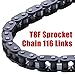 CNCMOTOK T8F Drive Chain 116 Links + Chain Breaker, fit for 2 Stroke 43cc 47cc 49cc Chopper Mini Bikes Coolster Pocket Bike Minimoto Parts 4 Wheeler