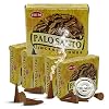Palo Santo Incense Cones and Burner Holder Bundle from Hem Incense Trumiri for Smudging and Aroma Pack of 6 Approx 60 Cones