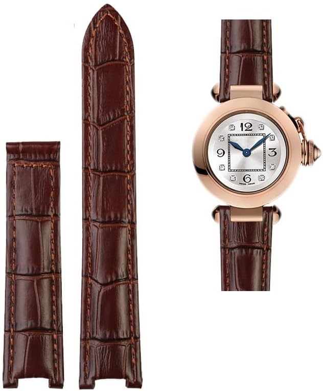 18 * 10mm 20 * 12mm Cowhide Leather Strap Concave Brown Black Calfskin Bracelet Folding Buckle For WSPA0009 Watchband