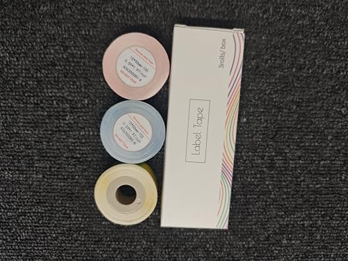 InkWon D110/D11S 熱転写プリンター用 耐水・耐油サーマルラベル紙,ピンク ブルー イエロー15*50mm