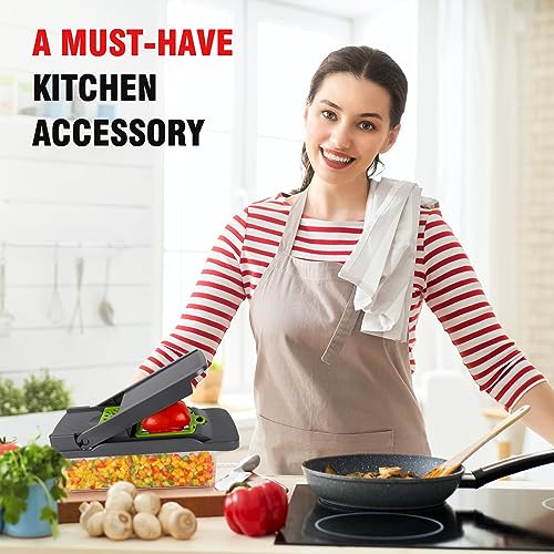 Vegetable Chopper Veggie Chopper,Mandoline Slicer,Multifunctional 12 in 1 Food Choppers, Kitchen Vegetable Slicer Dicer Cutter,Onion Mincer,Cheese Grater,Colander Basket,Kitchen Gadgets