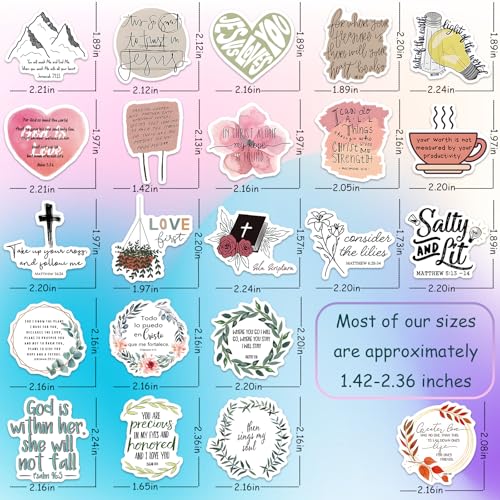 Werlla YS-02 100Pcs Christian Stickers,Waterproof Jesus Stickers,Bible Stickers For Water Bottles, Bible Verse Stickers For Laptops, Phone Cases,Scrapbooks Vinyl Stickers Religious Verses thumb #3