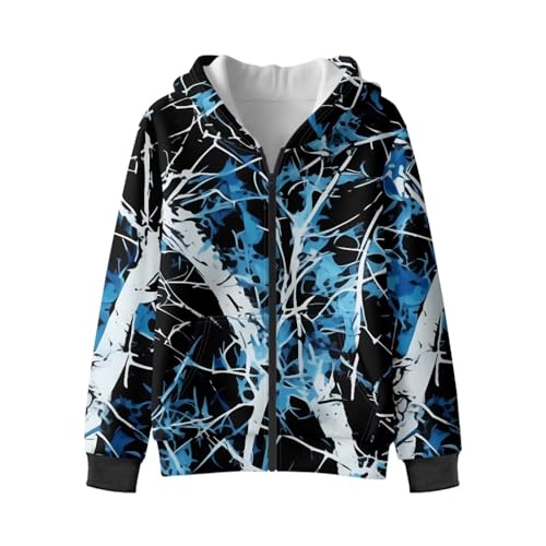 Hunting Camo Leaves Sweatshirt for Boys Girls Soft Zip Up Hoodies Kids Long Sleeve Tops with Hooded