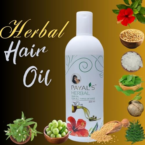 Image of Payal's Herbal Hair Oil for Men & Women | Promotes Hair Growth, Reduces Hair Fall, Nourishes Scalp & Strengthens Roots | Ayurvedic | 300ml