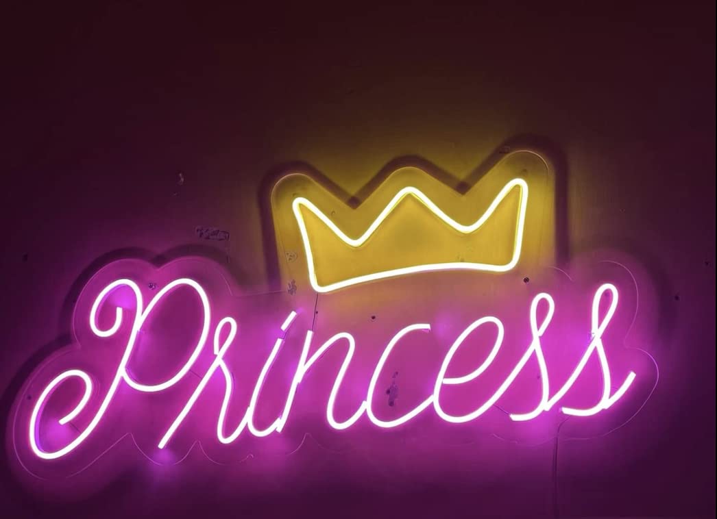 Party Planet Princess Neon Sign For girls room bedroom birthday party ( 10 x 24 Inches)
