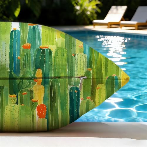Housse coussin extérieur imperméable 65x65cm jaune lot de 2
