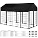 Outdoor Secure Wire Crate Kennel Door Waterproof Tarpaulin Dogs Welded Wire Kennels for Medium Small Dogs