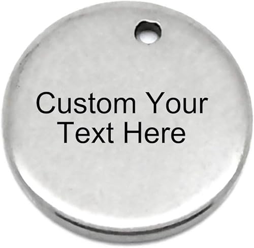 50 unidades de dijes redondos de acero inoxidable grabados a granel, etiquetas personalizadas para estampado en blanco de 0.315 in, 0.394 in, 0.787