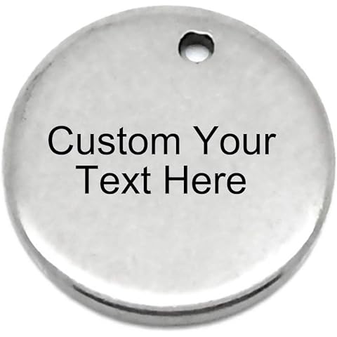 50PCS Bulk Engraved Stainless Steel Round Charms Pendant Custom Stamping Blanks Tags Diameter 8mm/ 10mm/ 20mm/ 30mm for Choice, Silver/Gold