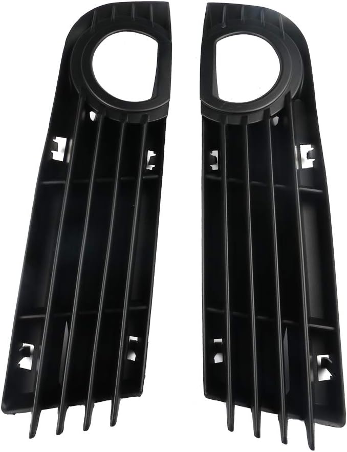 Black Front Bumper Fog Light Lower Grille Cover Vent 1 Pair Compatible With Audi 2004-2007 A8 S8 Quattro 4E0807681AD 4E0807682AD
