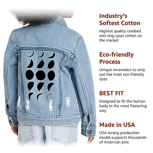 Boho Moon Phase Toddler Denim Jacket - Moon Motif Clothing - Boho Aesthetic4
