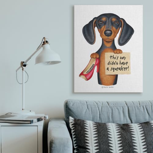Image of Stupell Industries Funny Dachshund Shoe Joke, 36 x 48 Inch Canvas Wall Art