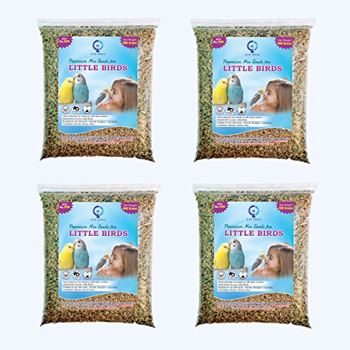 Image of Hand-Selected Seed Mix for All Life Stages Dry Bird Food for Little Birds - Little Birds Mix Seeds 900 Grams - Pack of 4 (3600 Grams)