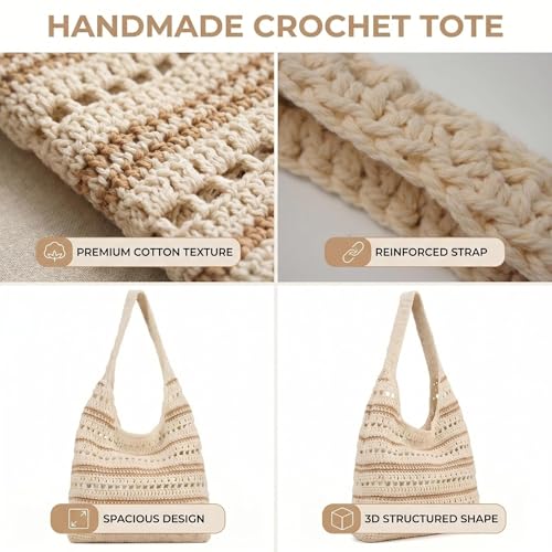 Bolso de playa tejido artesanal tote borde bohemio mujer miniatura 6
