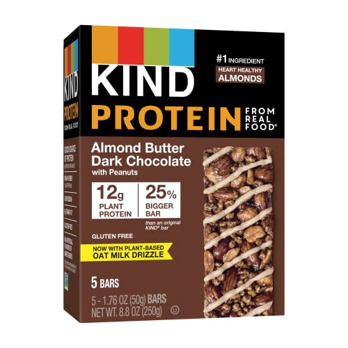 Image of KIND Protein Bars, Dark Almond Butter Dark Chocolate, Gluten Free, Healthy Snacks, 12g Protein, 6 Boxes of 5 (30 Bars Total)