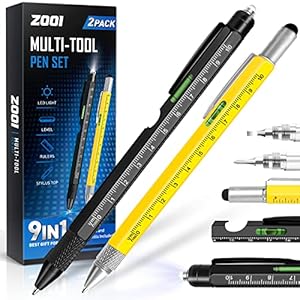 ZOOI Valentines Day Gifts for Men, 9 in 1 Multitool Pen, Valentines Day Gifts for Him, Tools Cool Gadgets for Men，Birthday Gifts for Men Who Have Everything, Husband, Grandpa, Engineer, DIY Handyman