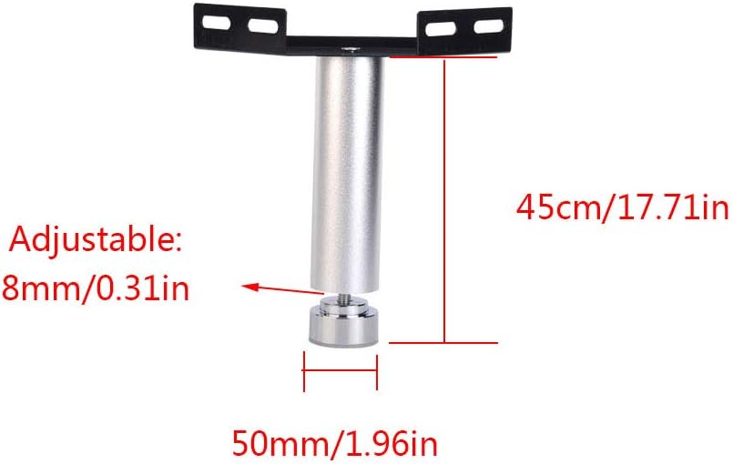 MetalFurniture Legs,Table Legs, 4 Pcs Round Silver Metal Table Legs,Furniture Legs Adjustable Heavy Duty Bed Legs Aluminum Alloy Coffee Table Legs,Floor Protection Mat(25cm/9.8in) ( Size : 45cm/17.71i