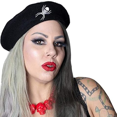 kreepsville 666 Spider Web Beret Hat Black Cover