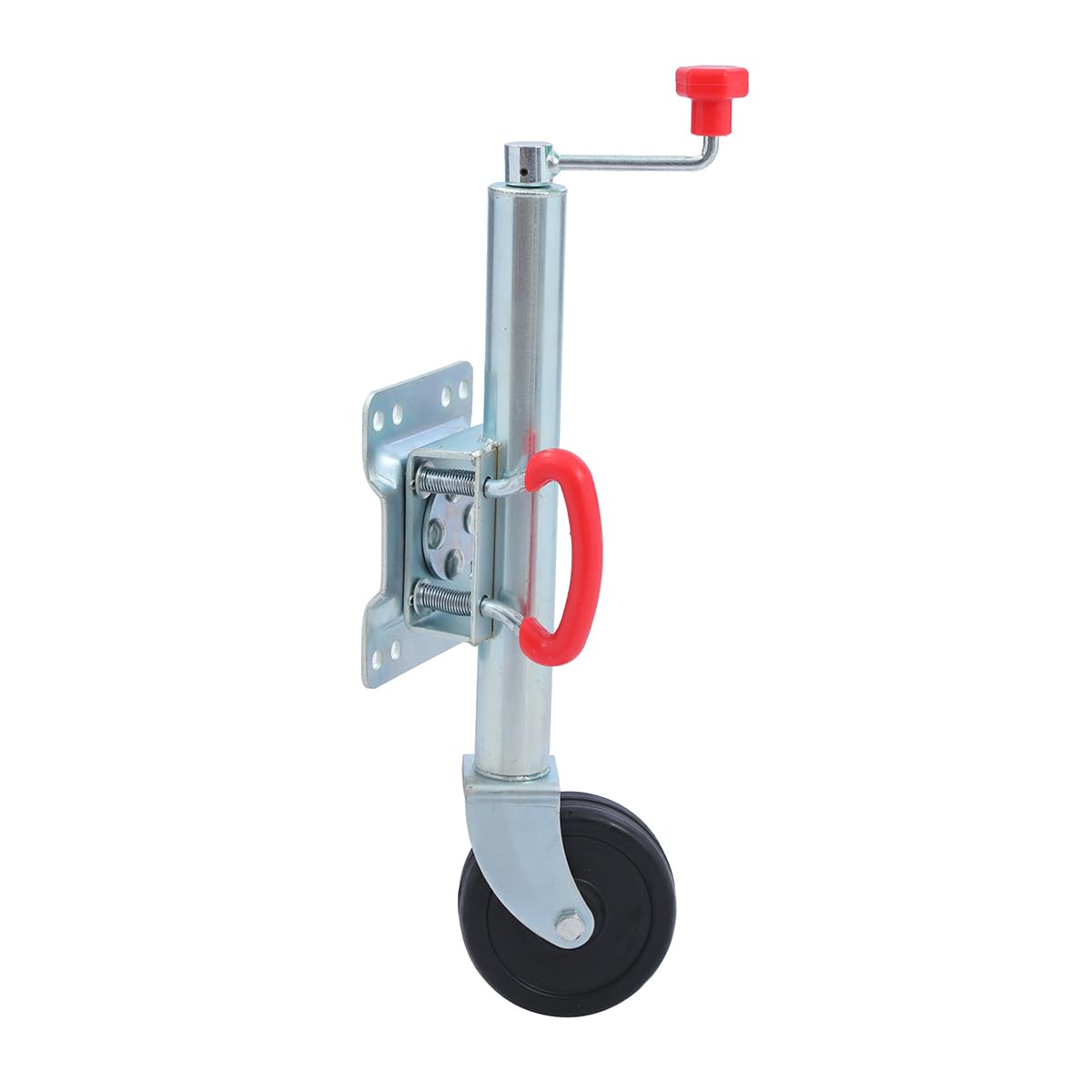 KATSU koło podporowe przyczepa 48 mm z pełnymi gumowymi oponami 6", nośność 350 kg, do dużych obciążeń, do przyczep kempingowych, sprzęgła, z ocynkowanej stali