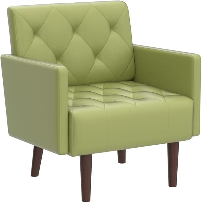 Sillón Moderno de Cuero Sintético, Color Verde miniatura 4