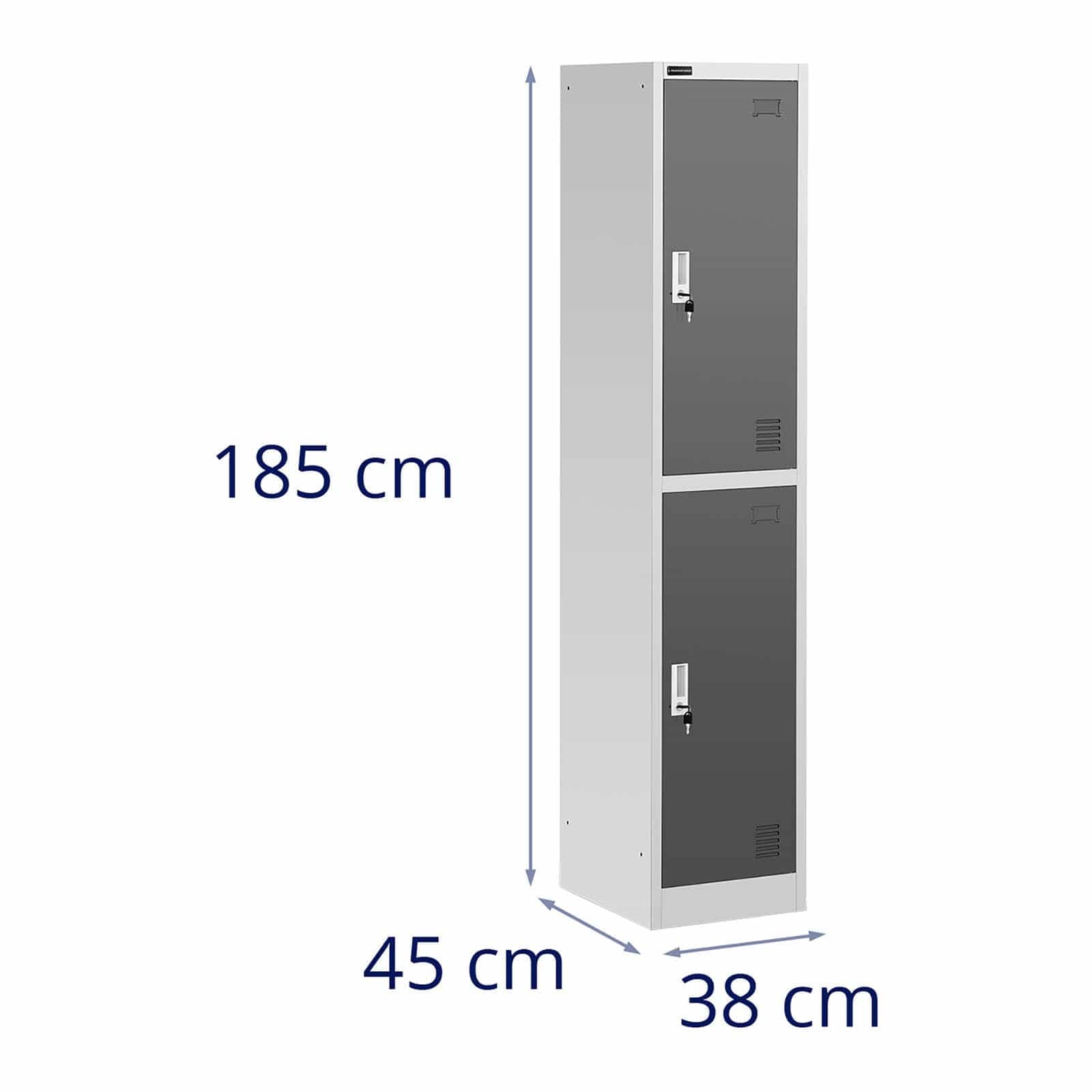 Fromm & Starck Armoire Vestiaire Métallique Casier Métal Star_MCAB_03 (2 Compartiments, 2 Étagères, Capacité 80 kg, Verrouillable, Tringle, Acier Revêtu)