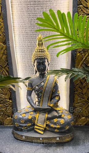Image of Grey Big Slate Buddha Fountain for Living Room Home Decor Garden Decoration and Drawing Room Indoor Outdoor Home Decor (Big Size:125 cm X 56 cm X 35 cm)
