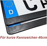 Inkl. Montagematerial 2 Kurze Kennzeichenhalter 46 cm Carbon Nummernschildhalter 460x110mm