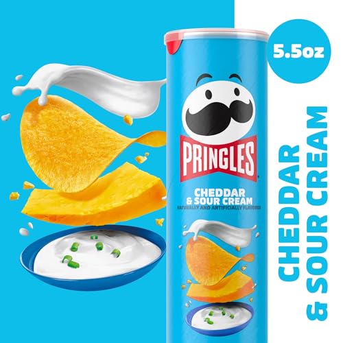 Image of Pringles Cheddar & Sour Cream Potato Crisps, 158 g, Ligth Blue, Medium (3800013895)