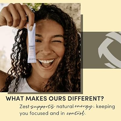 Tranont Zest Energizing Focus Blend | Roasted Peach Lemonade Energy Powder | Gluten-Free, Sugar-Free with Green Tea L-Theanine, Vitamins & Antioxidants for Energy, Focus, and Health | 15 Sticks